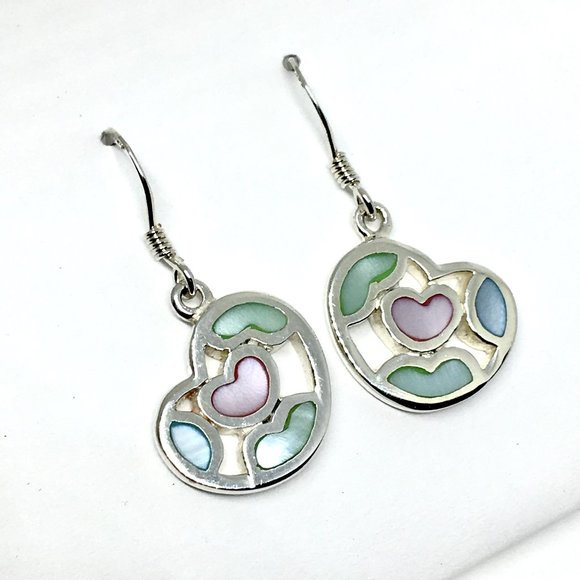 Abstract Love ~ Sterling Silver Dangle Earrings - Picture 5 of 5
